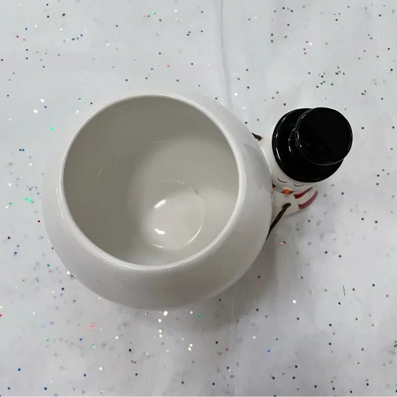 Vintage Y2K Telaflora Snowman Hugging a Snowball Planter, Candle Holder, Vase - Picture 3 of 11